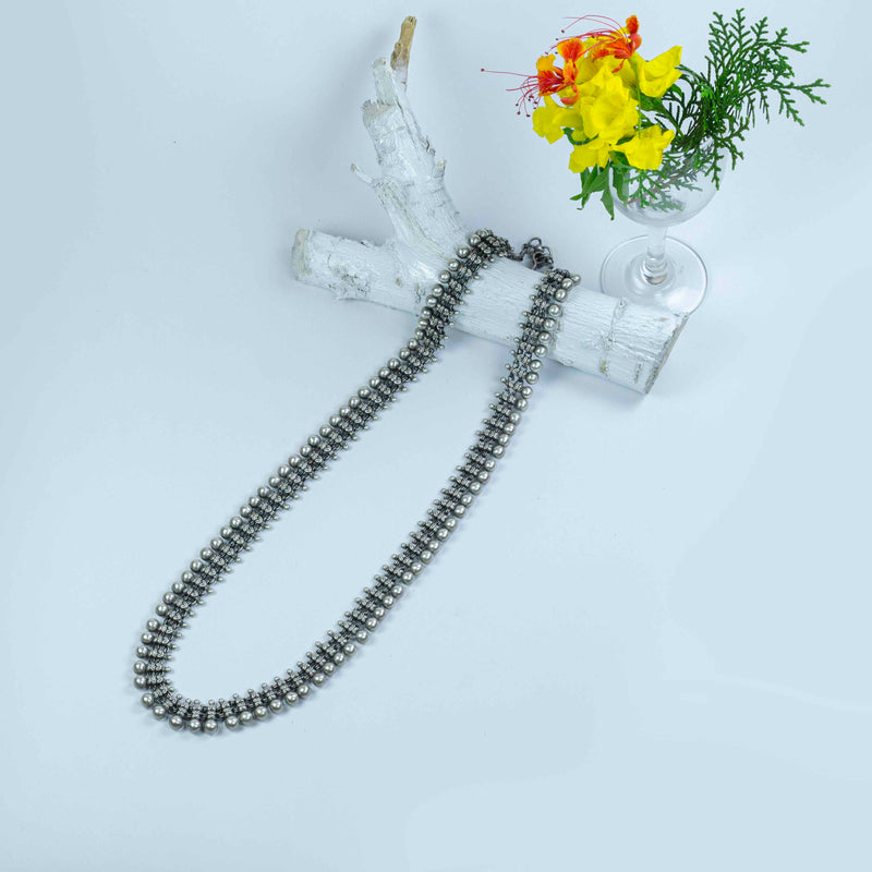 Pure Silver Long Antique Necklace