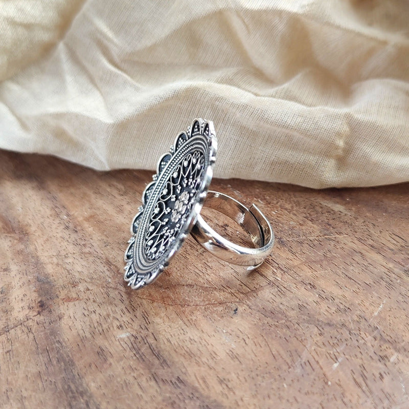 925 Silver Tribal Antique Ring Adjustable