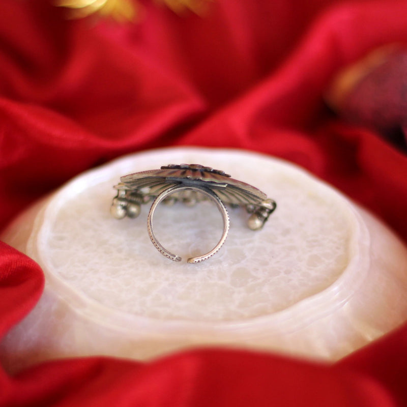 Labradorite Sterling Silver Lotus Ring