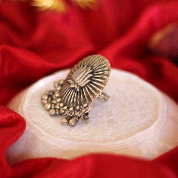pure silver lotus ring