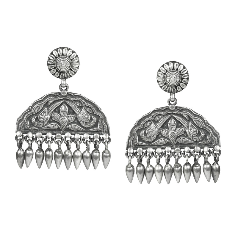925 Sterling Silver Tribal Earrings