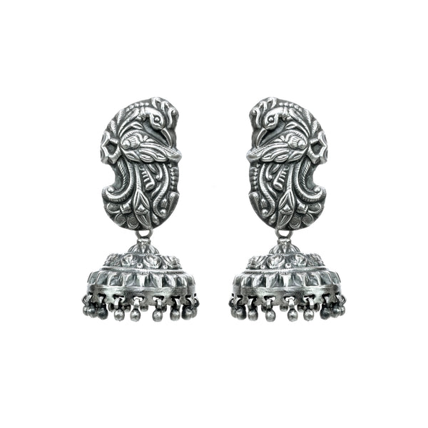 Amazon.com: YouBella Fancy Party Wear Jewellery Afghani Oxidized Silver  Jhumka Earrings Girls and Women: Clothing, Shoes & Jewelry