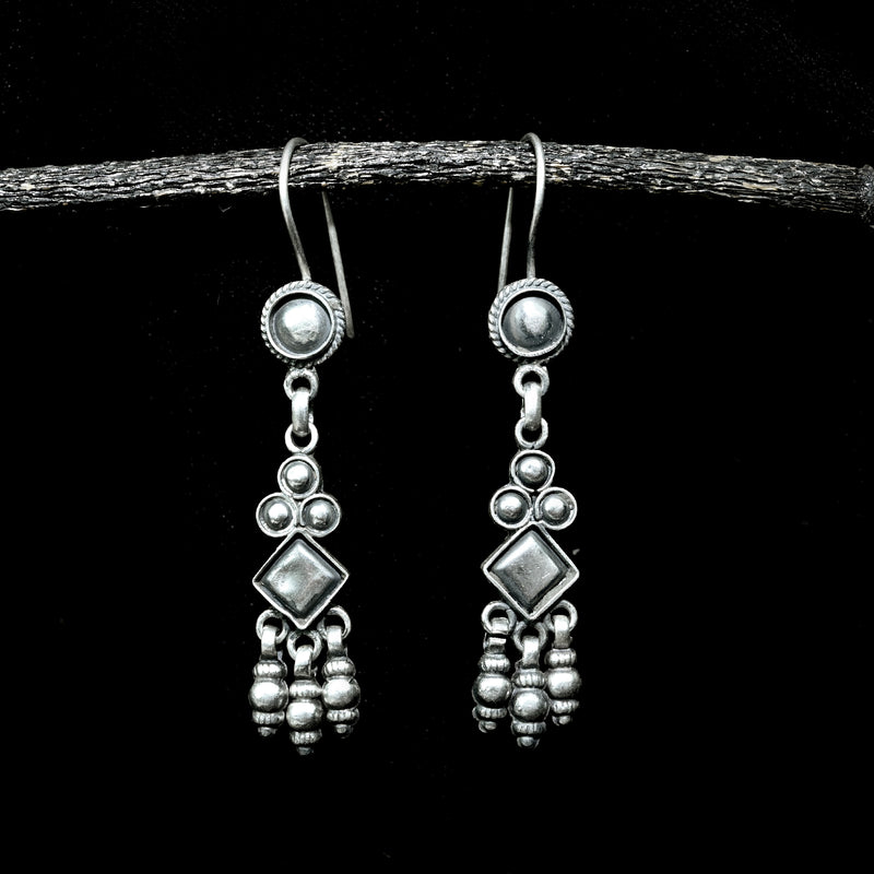 Silver & Black Drop Earrings by Stolen Girlfriends Club on Sale