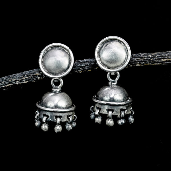 Silver Tribal Antique Mini Size Jhumki Earrings