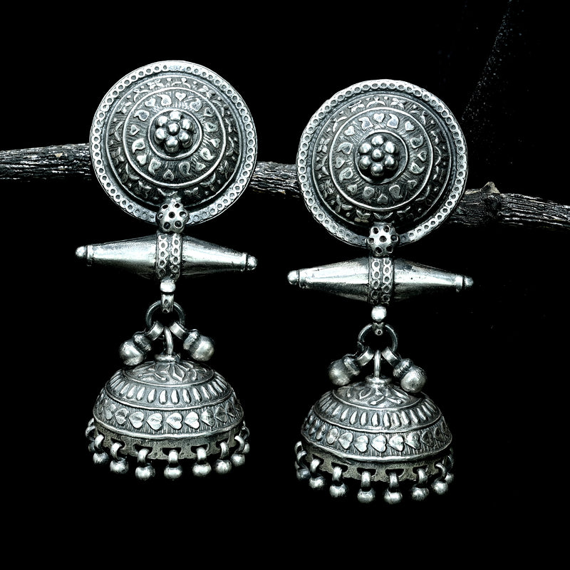 Tribal Silver Big Jhumka Earring