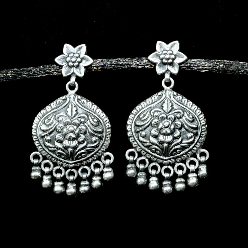 925 Silver Engraved Chitai Earrings