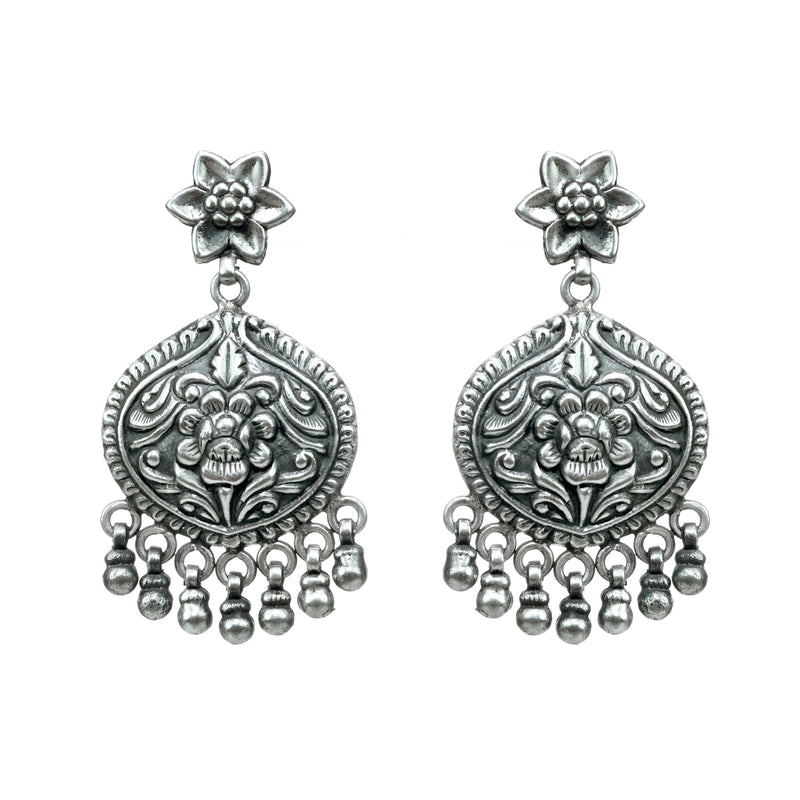 925 Silver Engraved Chitai Earrings