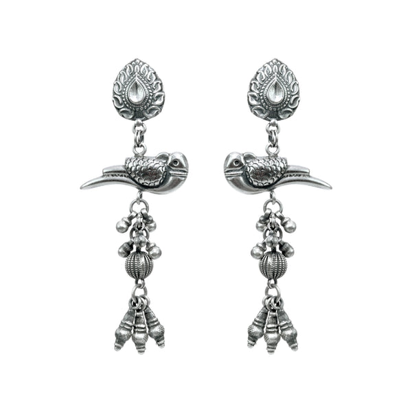 925 Silver Parrot Dangler  Earrings