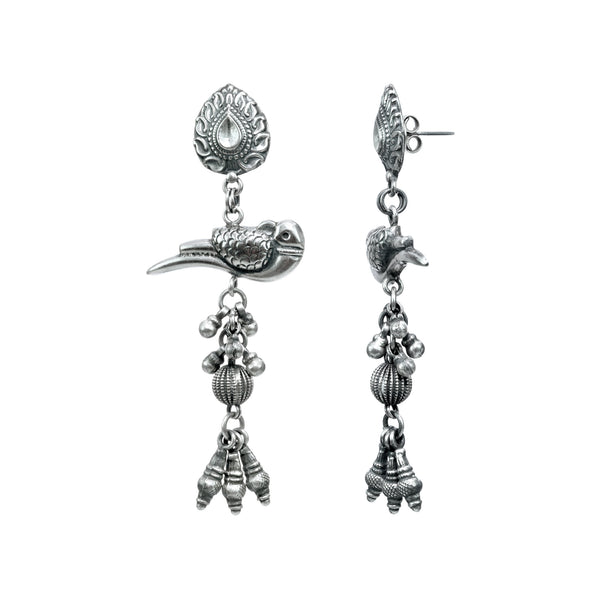 925 Silver Parrot Dangler  Earrings