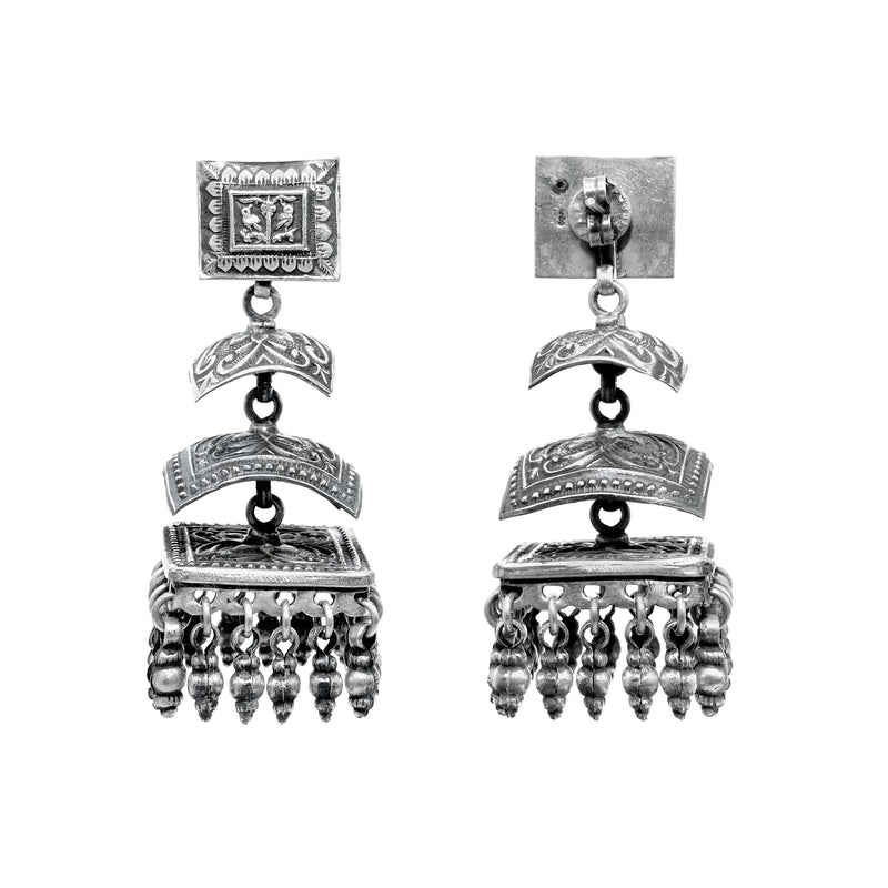 925 Silver Triple Layer Jhumka Earring – Joharcart