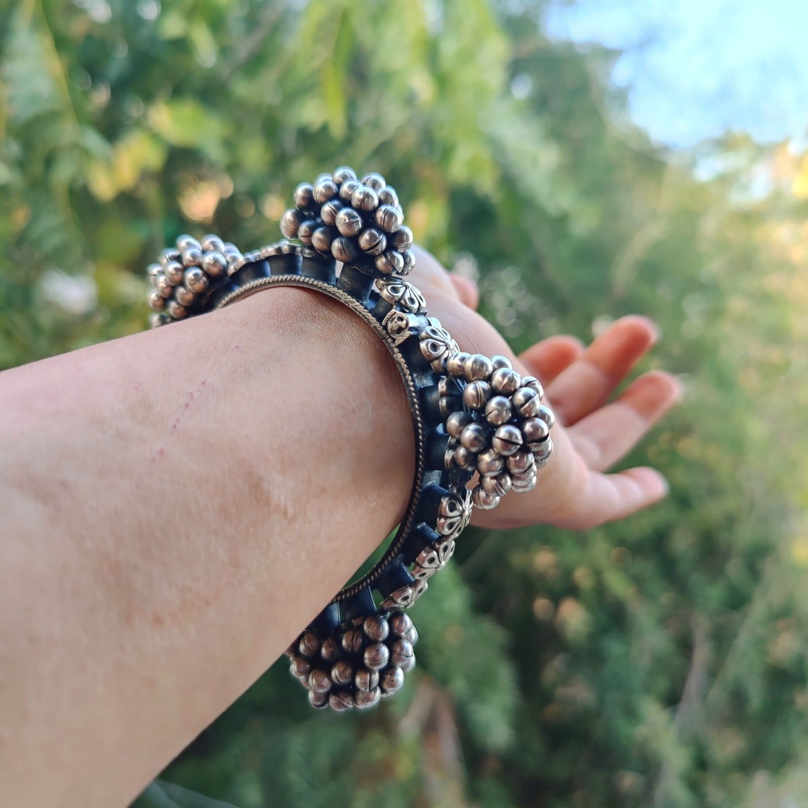 kada bracelet silver ghungroo bracelet