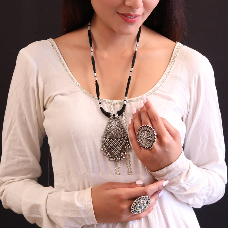 925 Silver Tribal Handcrafted Pendant Necklace