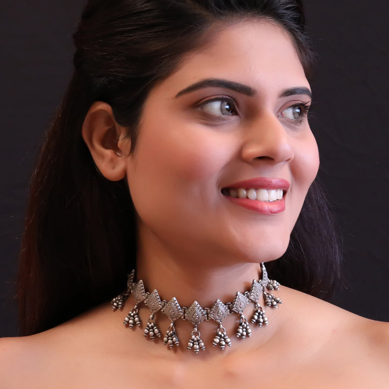 925 Sterling Silver Handcrafted Choker Necklace