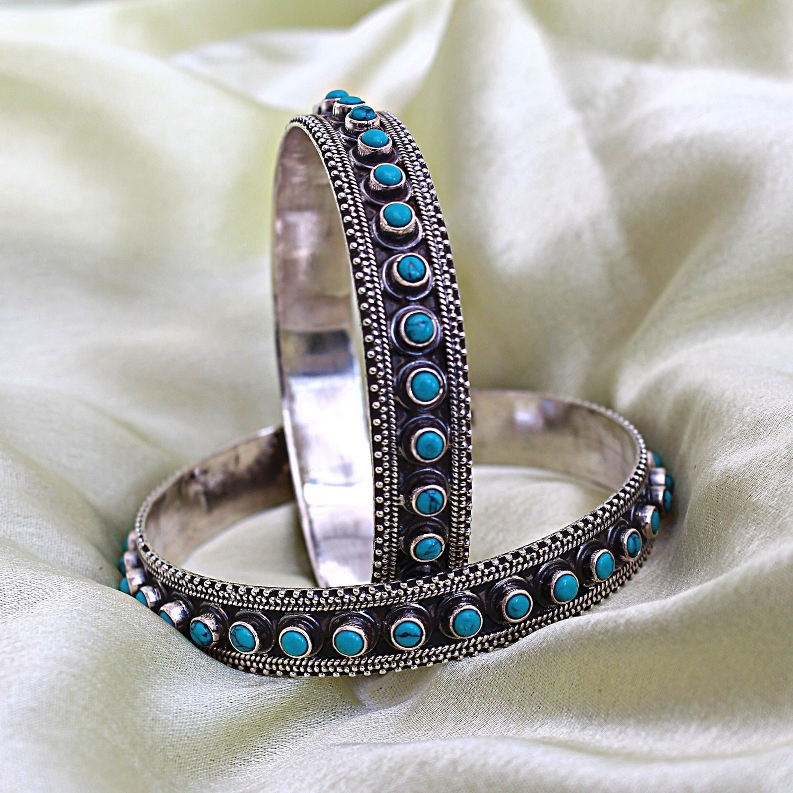 Antique Silver Kada Bangle Single – Joharcart