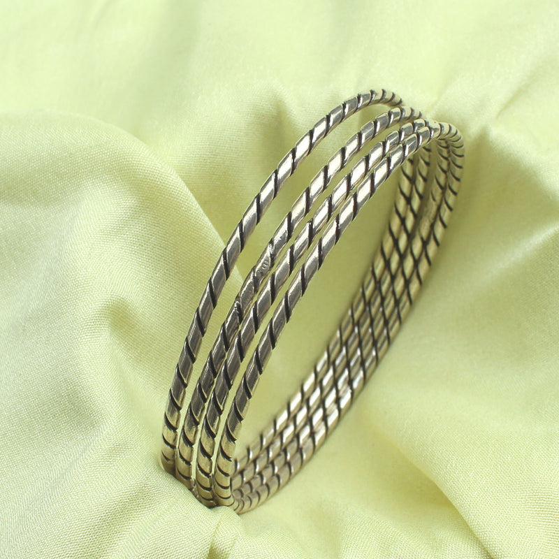 925 Sterling Silver Twisted Bangles