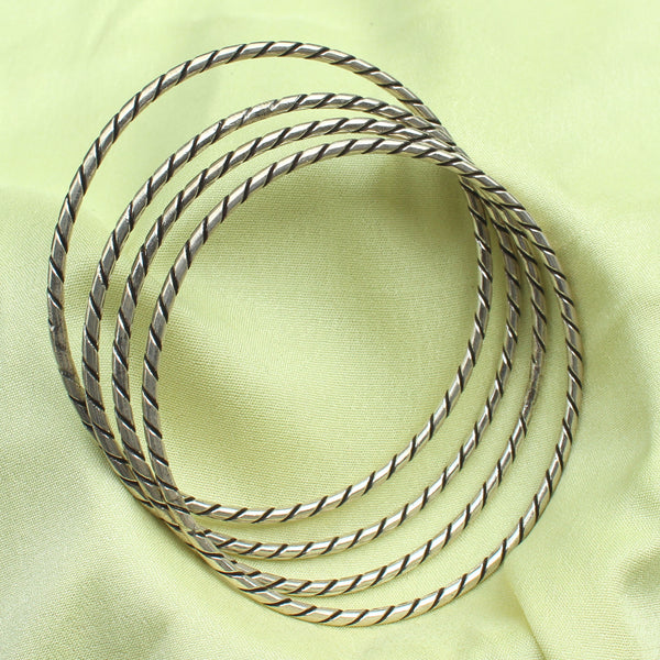 925 Sterling Silver Twisted Bangles