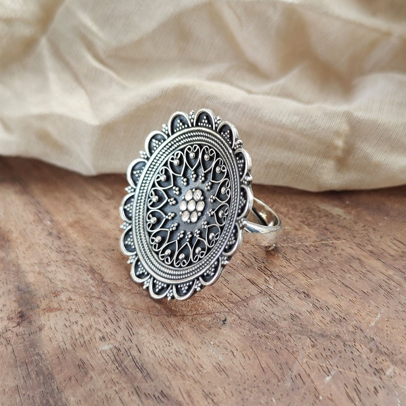 925 Silver Tribal Antique Ring Adjustable