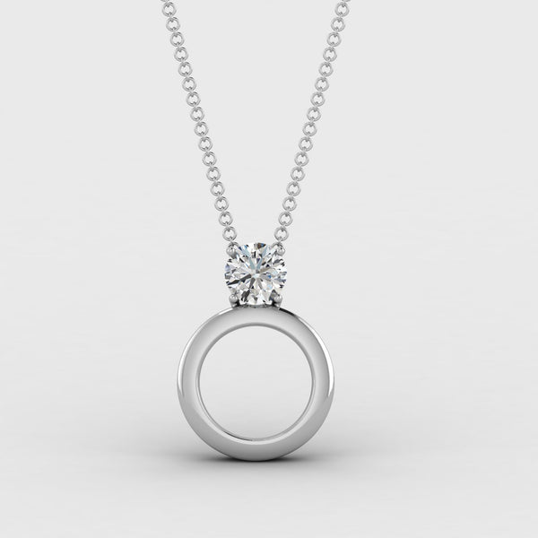 925 Sterling Silver Round Pendant With Chain