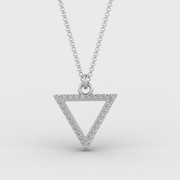 Gold Necklace - Rhinestone Triangle Necklace - Dainty Necklace - Lulus