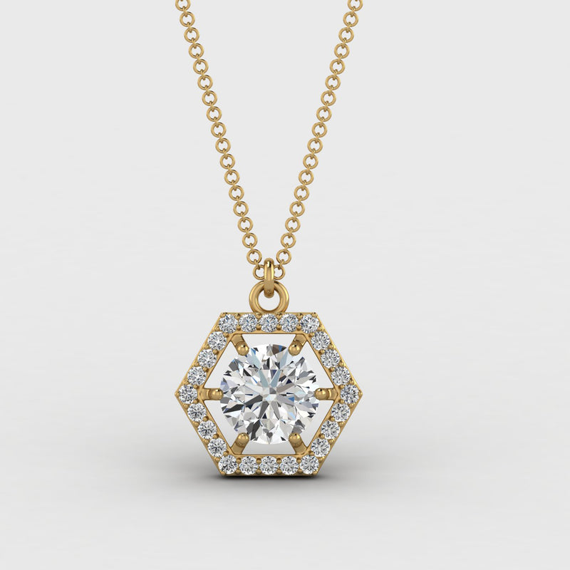 925 Sterling Silver Solitaire Zircon Pendant With Chain